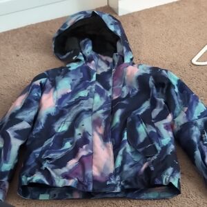 Roxy Kids Blue and Pink Patterned Raincoat
